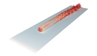 Figure 2 - Simulation LBM d'une éolienne horizontale (IFPEN/FAU-Erlangen)